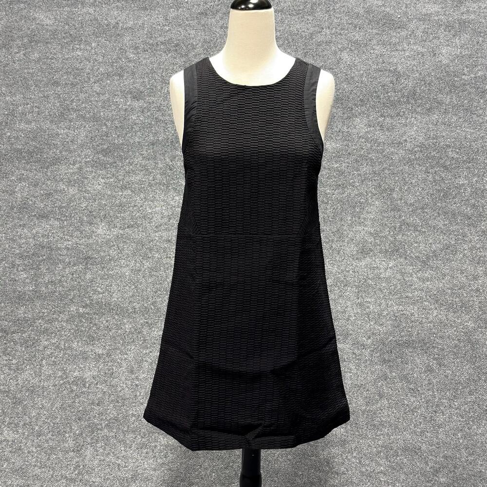 Armani Exchange Dress Womens 4 Black Jacquard Sleeveless Shift Short Workwear